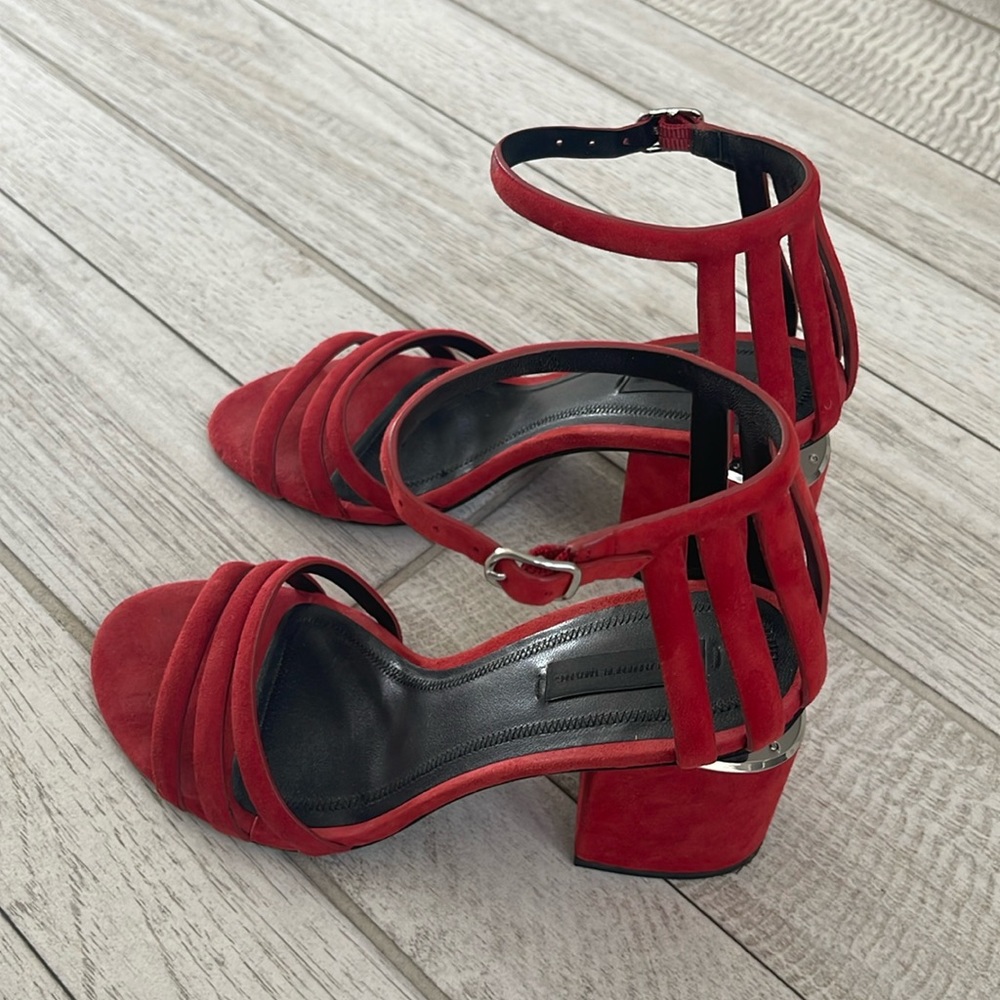 Alexander Wang suede sandals red